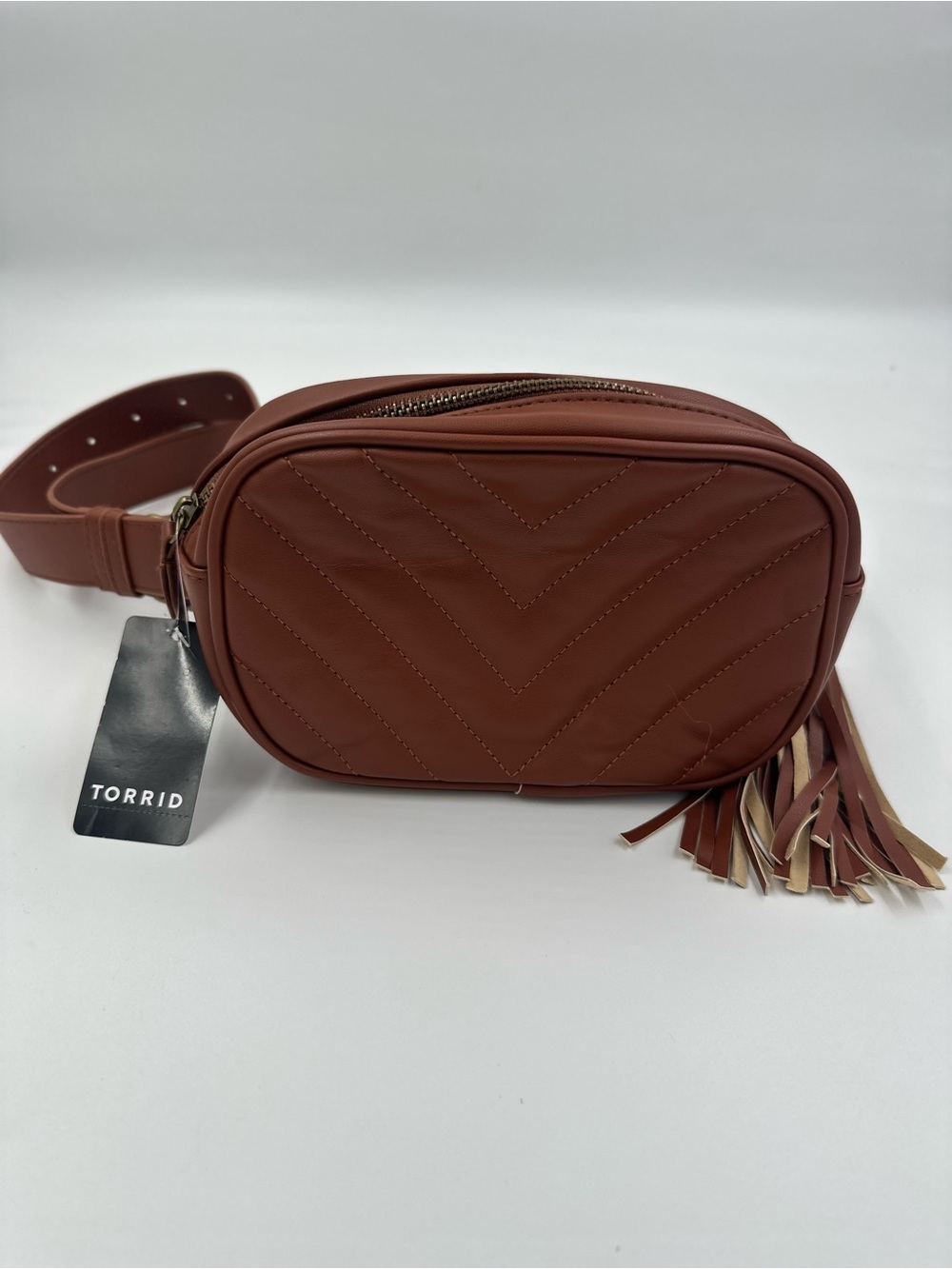 torrid Quilted Faux-Leather Crossbody Belt Bag in Rust 2X